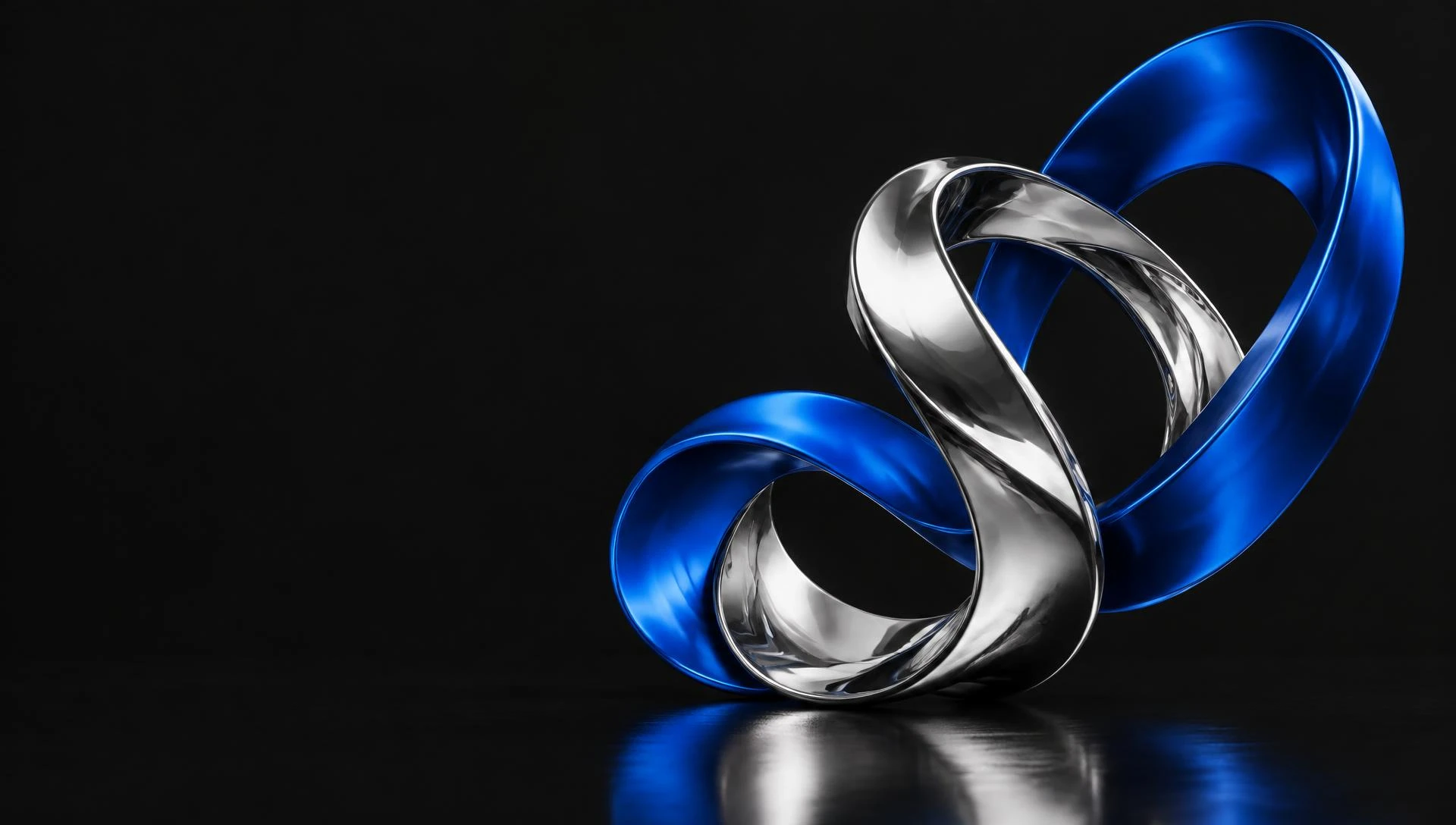 Interconnected cobalt and silver sculptural links
